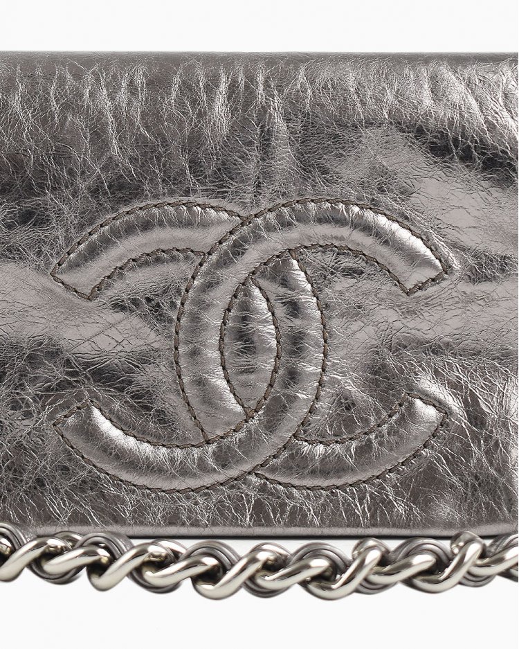 chanel flap bolsa silver chain