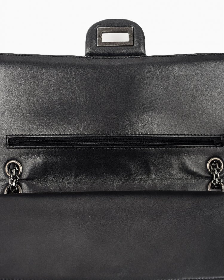 black bolsa with silver