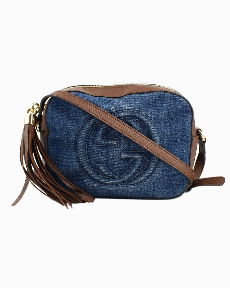 gucci denim crossbody bolsa
