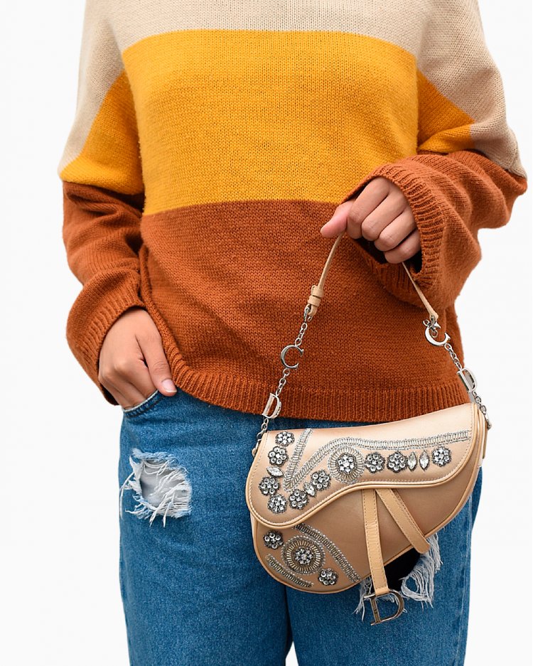 orange dior saddle bolsa