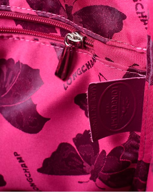 Bolsa Longchamp original Roseau croco roxa feminina