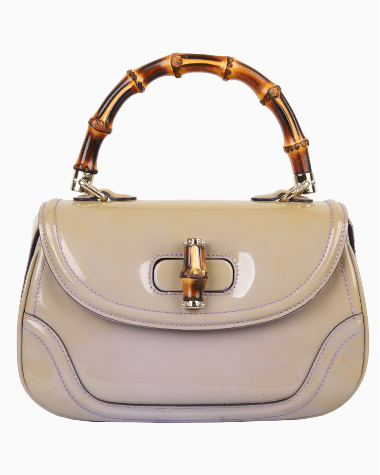 Bolsa Gucci original New Bamboo lavanda feminina