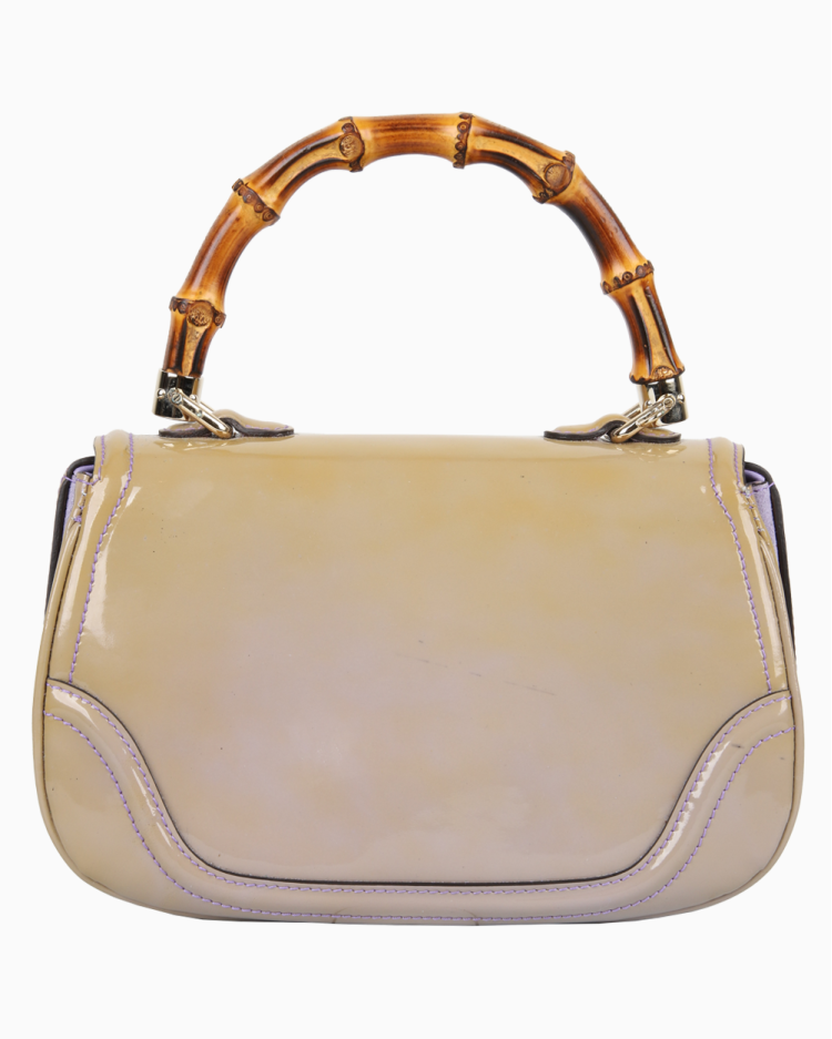 Bolsa Gucci original New Bamboo lavanda feminina