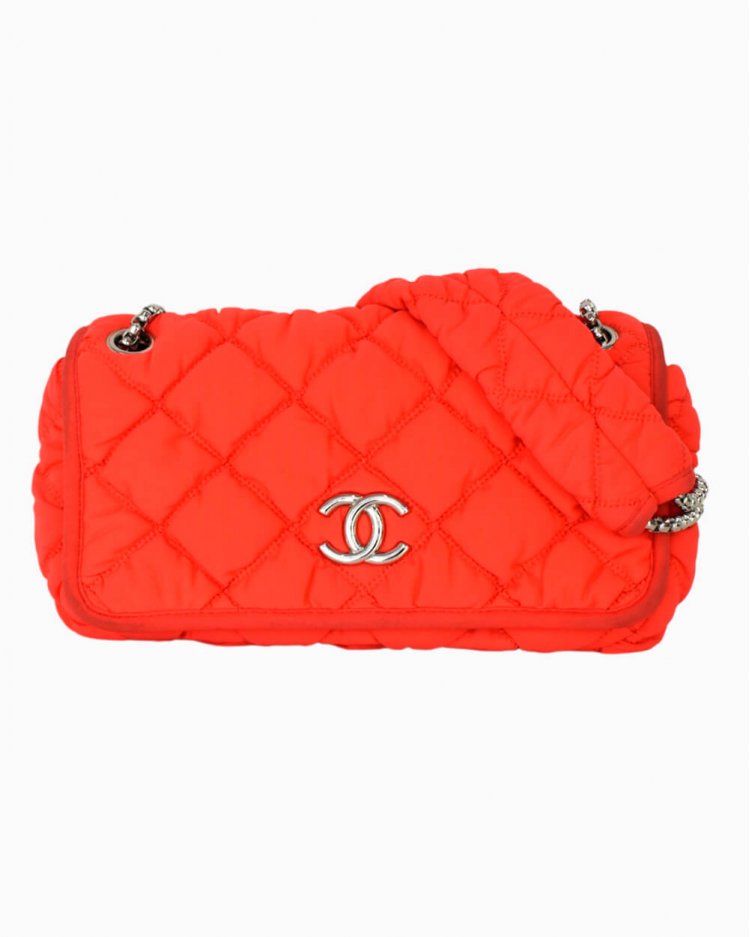 chanel fabric flap bolsa