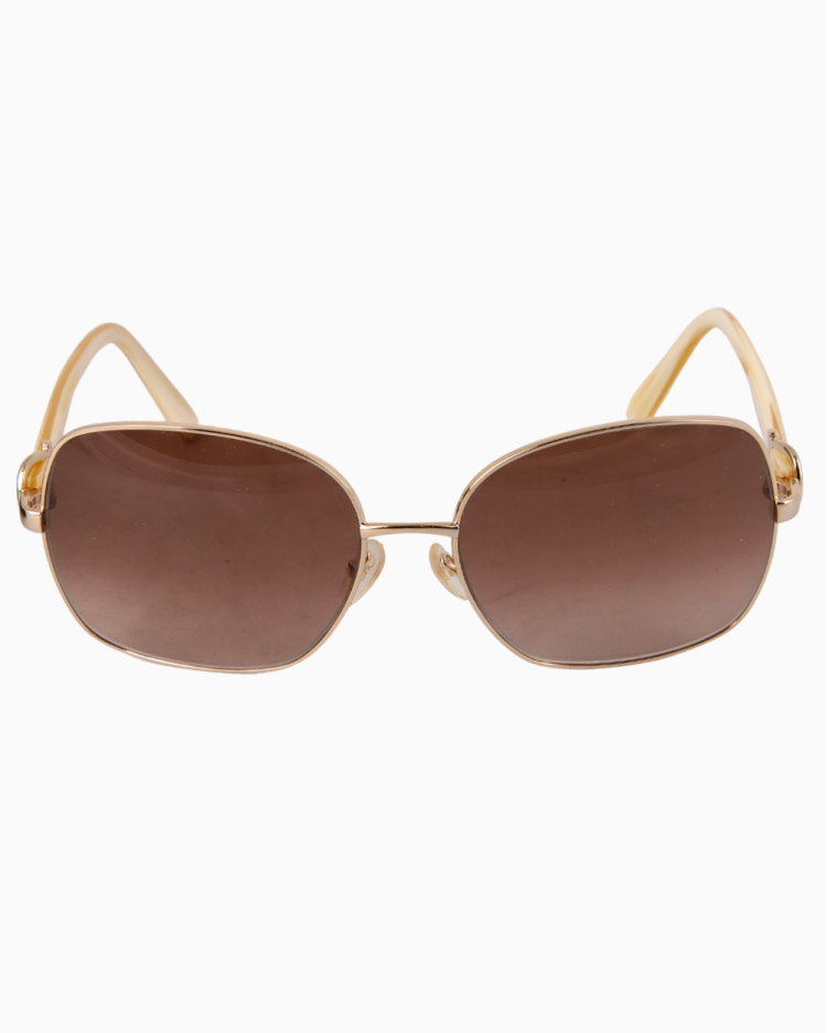 Óculos de Sol Ferragamo Original Gancini SF110S Dourado e Perolado