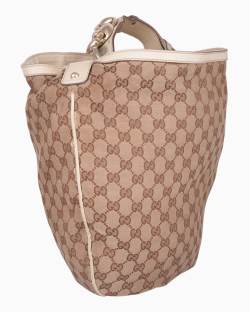 Bolsa Gucci Catena Horsebit Hobo GG Canvas