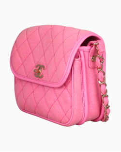 Bolsa Chanel Trendy CC Flap Denim Rosa