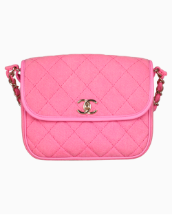 Bolsa Chanel Trendy CC Flap Denim Rosa