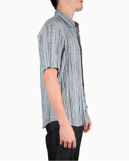 Camisa Yves Saint Laurent Vintage Listrada Cinza Masculina