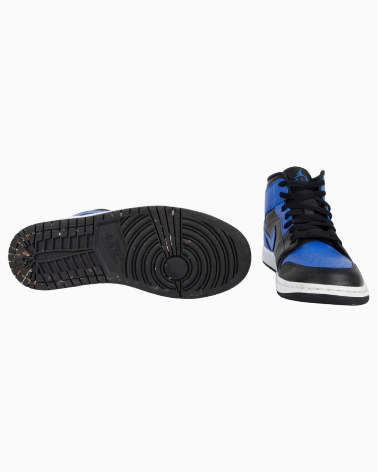 Tênis Nike Original Air Jordan 1 Mid Hyper Royal Azul e Preto