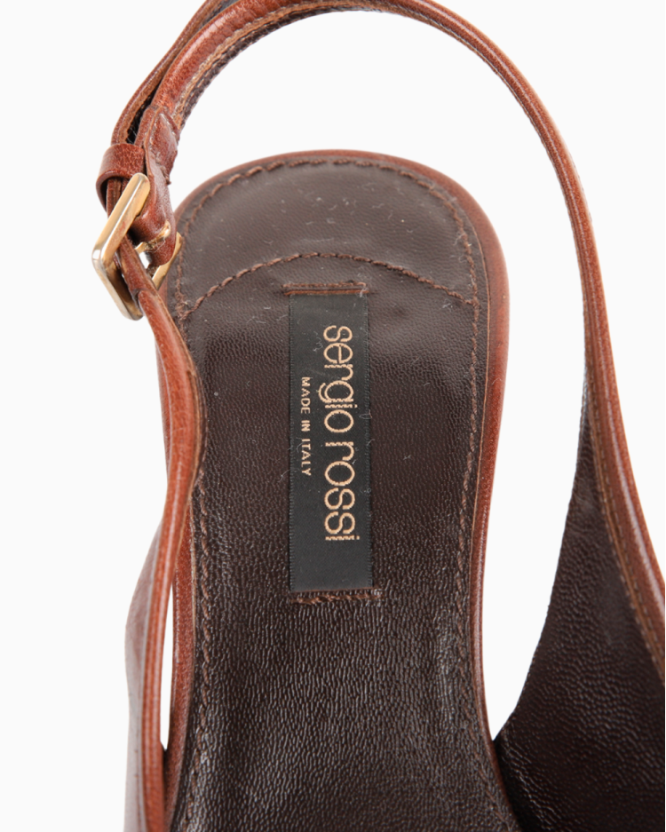 Sapato Sérgio Rossi Original Slingback Marrom Feminino