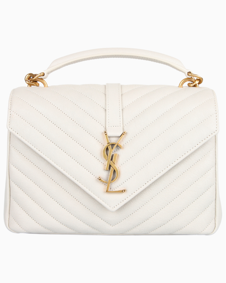Bolsa Saint Laurent Original College Média Off White Feminina