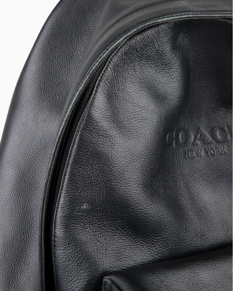 Mochila Coach Original Campus Couro Preta Masculino