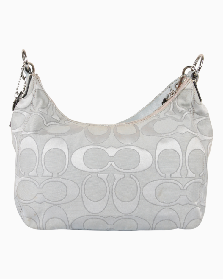 Bolsa Coach Original Vintage Hobo Monograma Azul Claro Feminina