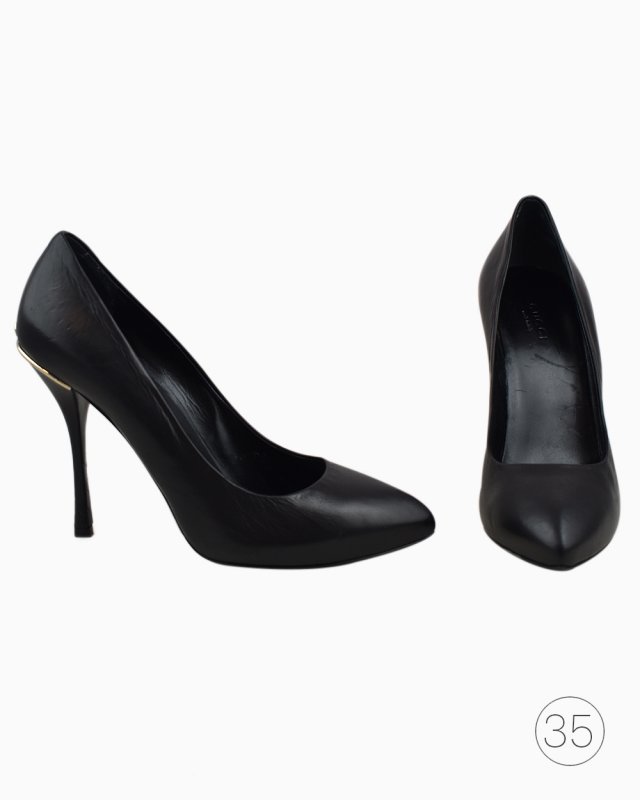 Sapato Gucci Original Preto Feminino Salto Alto Autêntico