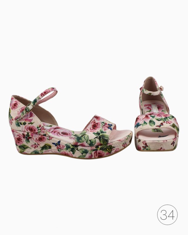 Sandália Dolce & Gabbana Original Floral Feminino Salto Médio
