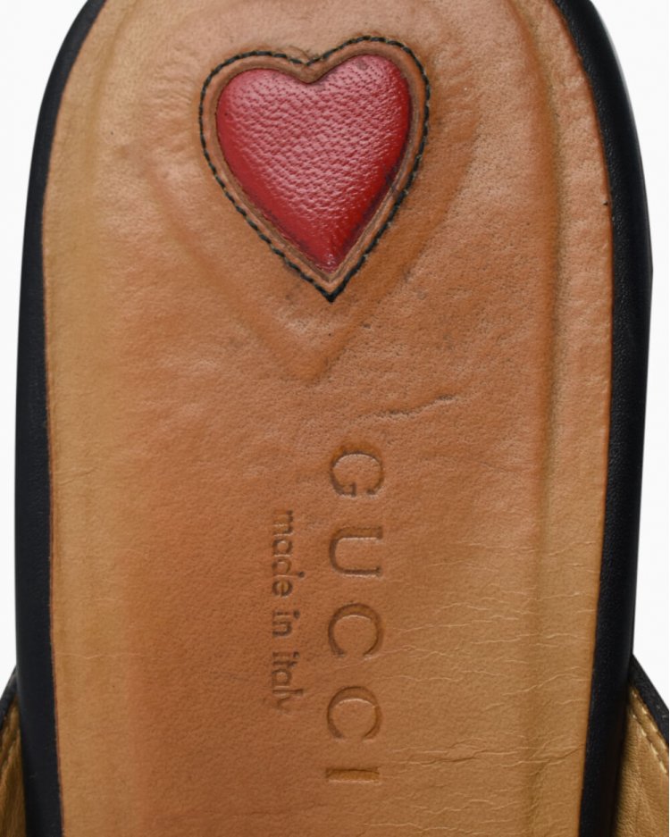 ミュール(GUCCI) Mule Gucci de Couro Original Preto Feminino