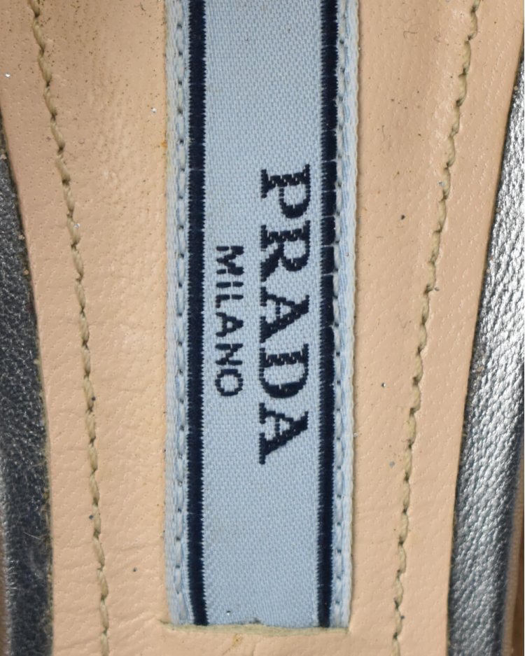 Sapato Prada Original Prateado Feminino