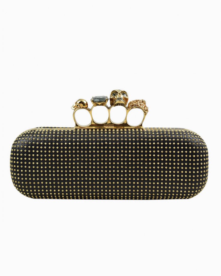 Clutch Alexander McQueen Original Knuckle Duster preta Feminina
