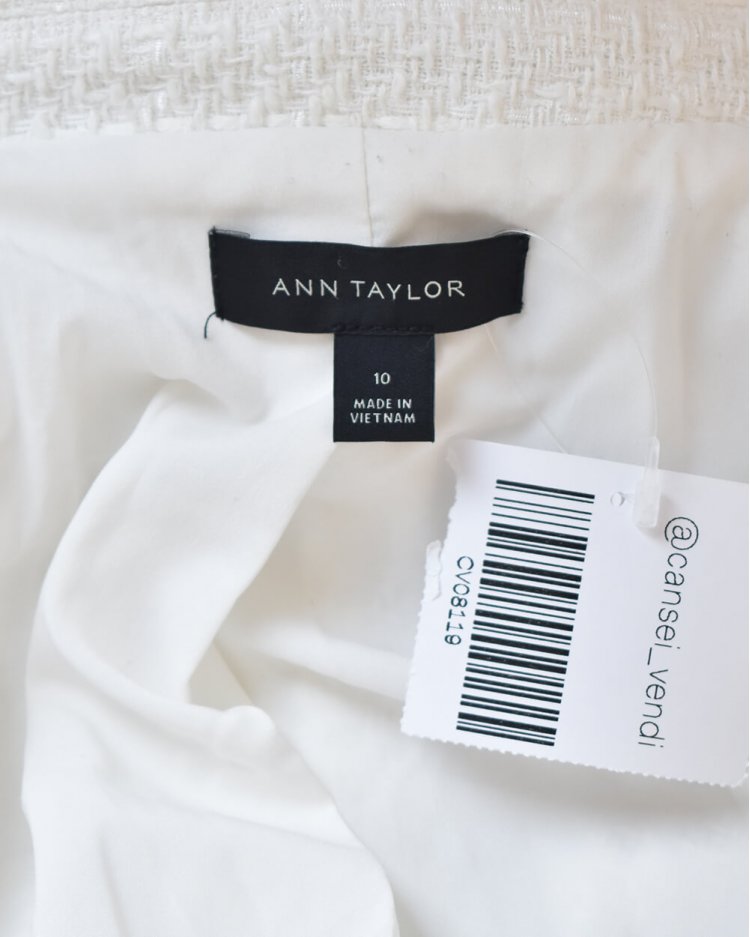 Casaco Ann Taylor Original de Tweed Branco Feminino