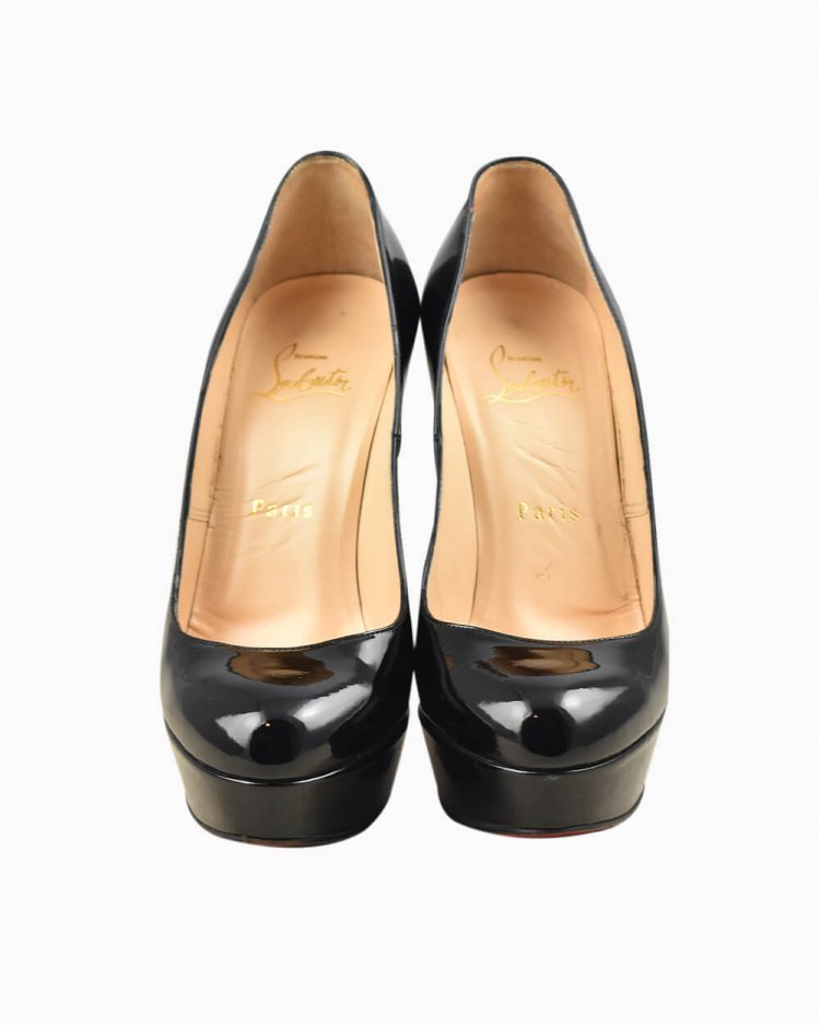 Sapato Christian Louboutin Bianca 140 Original de Verniz Preto