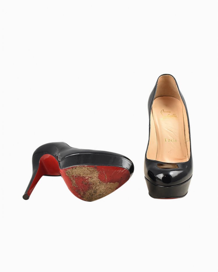 Sapato Christian Louboutin Bianca 140 Original de Verniz Preto