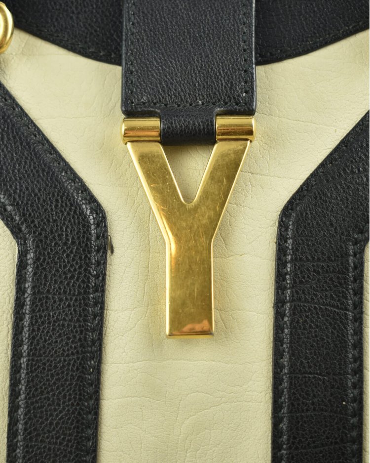 Bolsa Yves Saint Laurent Cabas Chyc Original de Couro Bicolor Feminino