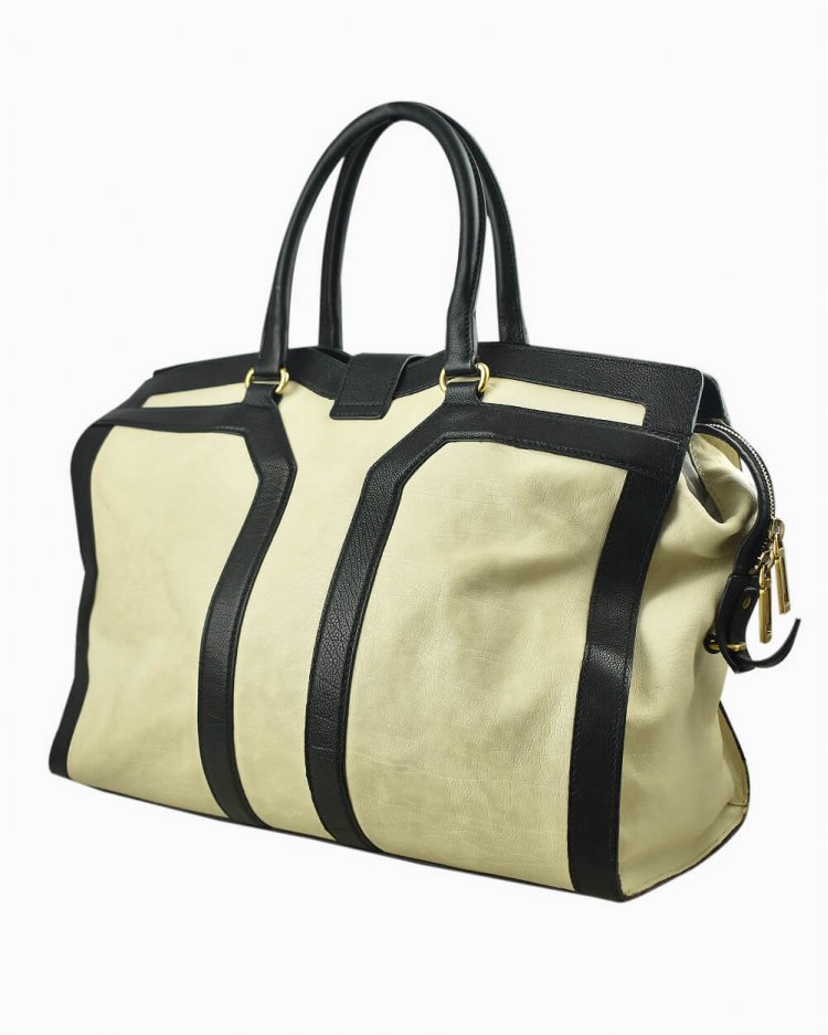 YVES SAINT LAURENTサンローラン Bolsa Yves Saint Laurent Cabas Chyc Original de Couro Bicolor Feminino