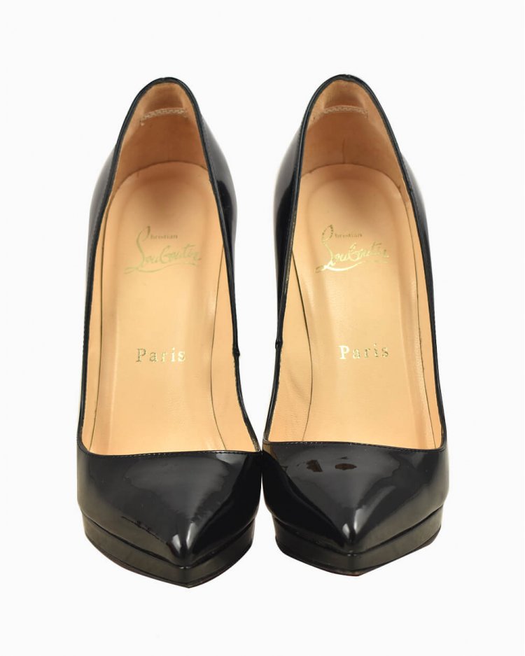 Sapato Christian Louboutin Pigalle 100 Couro Preto Original - PME9 |  Etiqueta Única