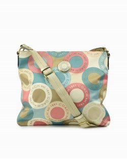 Bolsa Coach de Cetim Multicolor 