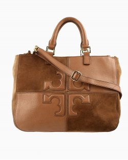 Bolsa Tory Burch de Camurça e Couro Caramelo