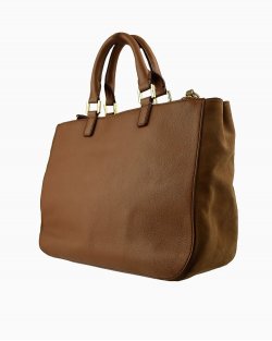 Bolsa Tory Burch de Camurça e Couro Caramelo