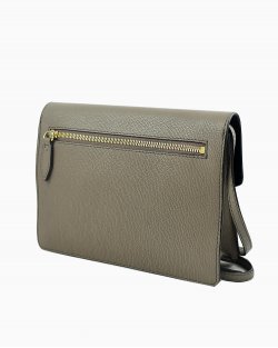 Bolsa Burberry Grainy Macken couro cinza e xadrez