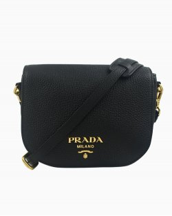 Bolsa Prada de Couro Daino Preto 