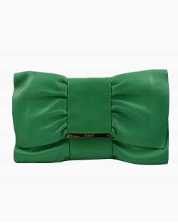 Clutch Furla pochette a fiocco verde