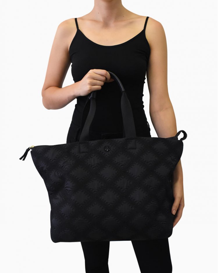 navy nylon tote bolsa