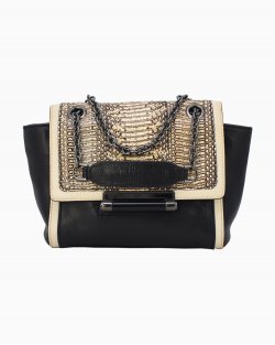 Bolsa DVF em couro preta