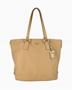 Bolsa Prada Vitello Daino Side Zip Bege