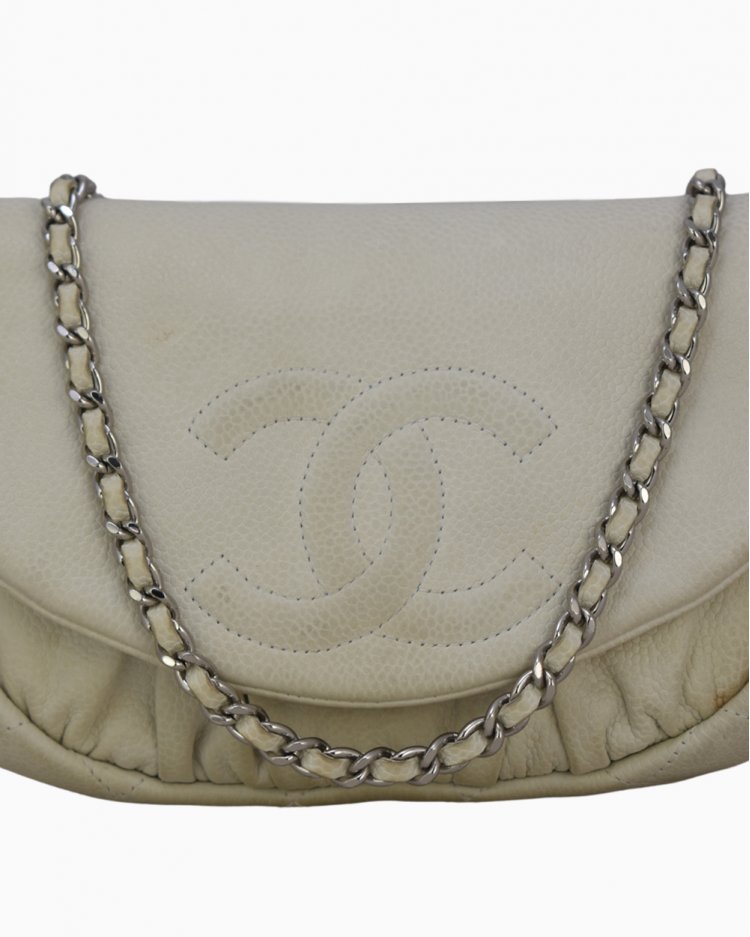 white chanel chain bolsa