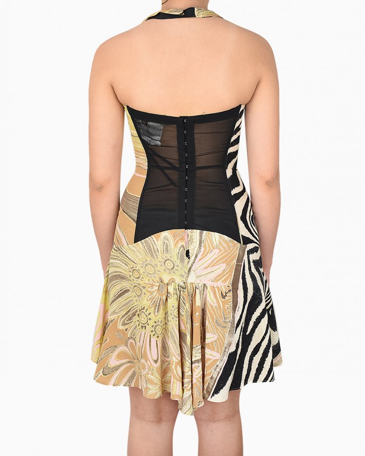 Vestido Roberto Cavalli Corset Estampado