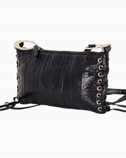 Bolsa Gianni Versace vintage em couro preto