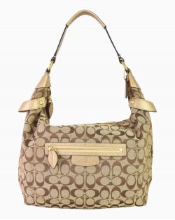 Bolsa Coach em jacquard com monograma 
