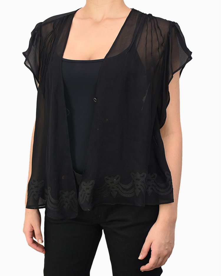 Blusa Stella McCartney Original Seda Preta Feminina