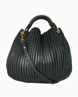 Bolsa Miu Miu Bosco Leather Plisse Verde