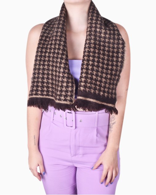 Cachecol Versace Original Lã Marrom feminino