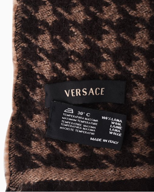 Cachecol Versace Original Lã Marrom feminino