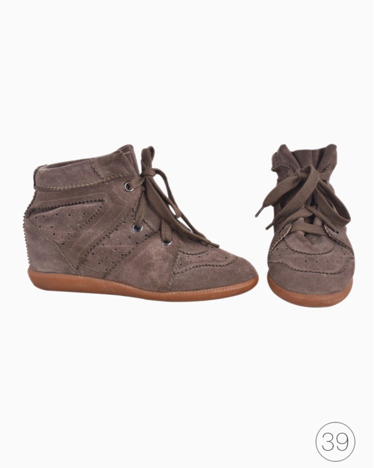 Bota Isabel Marant Original Brogue Camurça Cinza Feminina