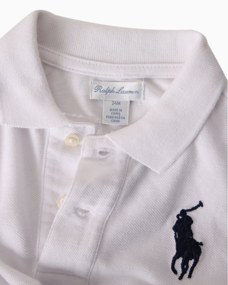 Camisa Ralph Lauren Original Polo Piquê Branca Infantil