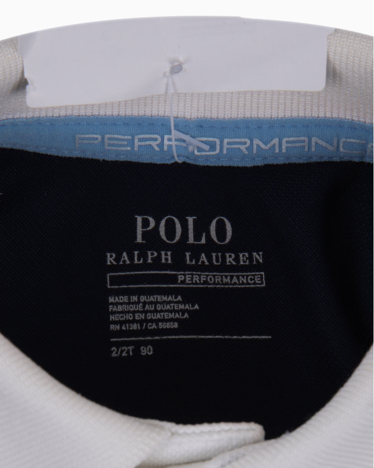 POLO by Ralph Lauren tricolor long-sleeved round collar cotton striped shirt, men's size M cotton white type Vintage Second Hand