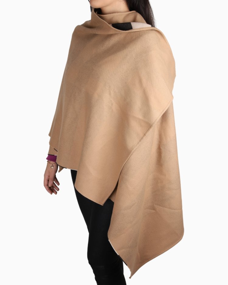 Pelerine Burberry Original Dupla Face Bege e Xadrez Feminina